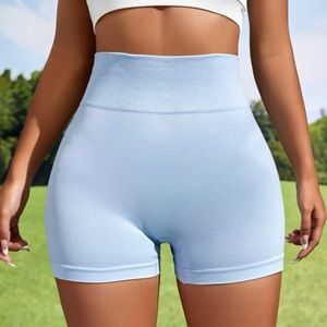 Blue high waisted shorts